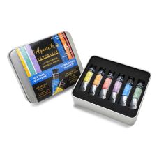 Boîte métal 6 tubes aquarelles irisées sélection découverte Sennelier