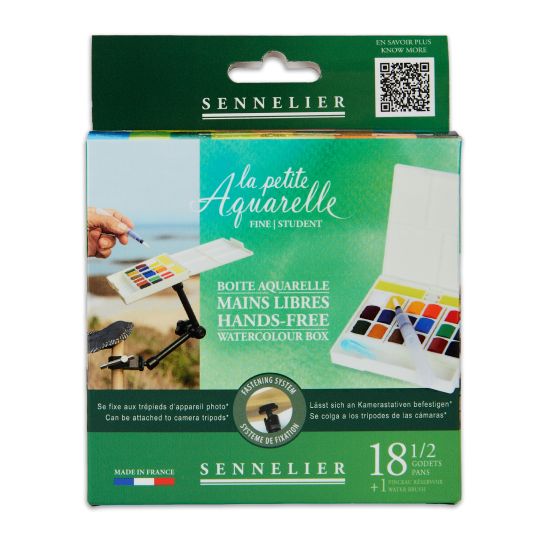 Boite aquarelle mains libres « la petite aquarelle » 18 ½ godets aquarelle fine Sennelier