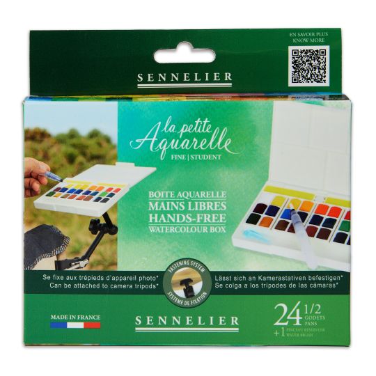 Boite aquarelle mains libres « la petite aquarelle » 24 ½ godets aquarelle fine Sennelier