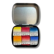 Mini boîte "Essential" 6 ½ godets aquarelles en métal  A. Gallo