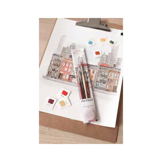 Set de 4 pinceaux Urban Watercolor journey par May et Berry 5601 Da Vinci