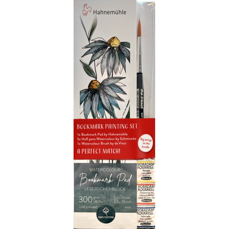 Set 15 marque-pages Hahnemühle + 3 couleurs Schmincke + 1 pinceau DaVinci *