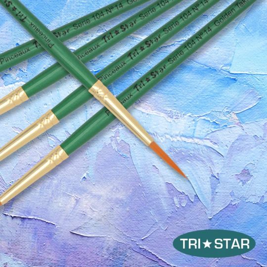 Pinceau aquarelle rond Série 104 Golden Taklon Tri-Star n°4