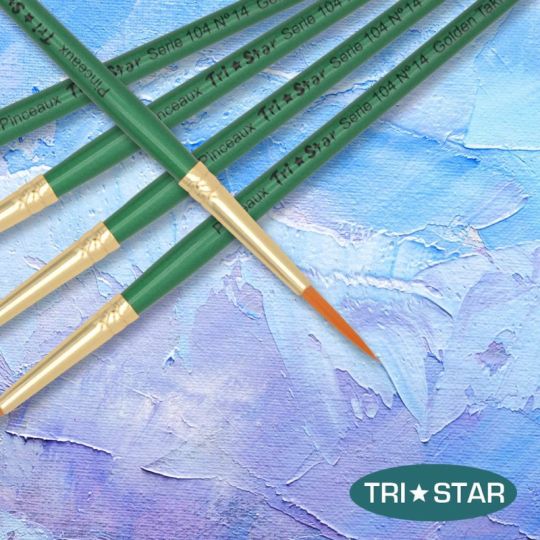 Pinceau aquarelle rond Série 104 Golden Taklon Tri-Star n°20
