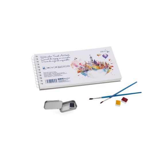 Carnet de voyage aquarelle spiralé SM-LT 25f 260g 28 x 15 paysage grain fin