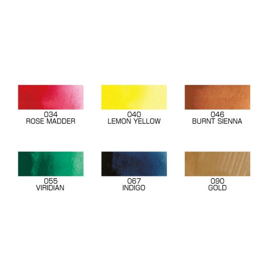 Coffret 1 Irodori Kobako 6 godets japonais aquarelle Gansai Tambi + 1 pinceau + 1 feutre Kuretake