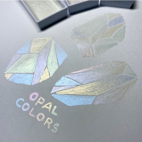 Coffret teintes opales 6 godets japonais aquarelle Gansai Tambi Kuretake