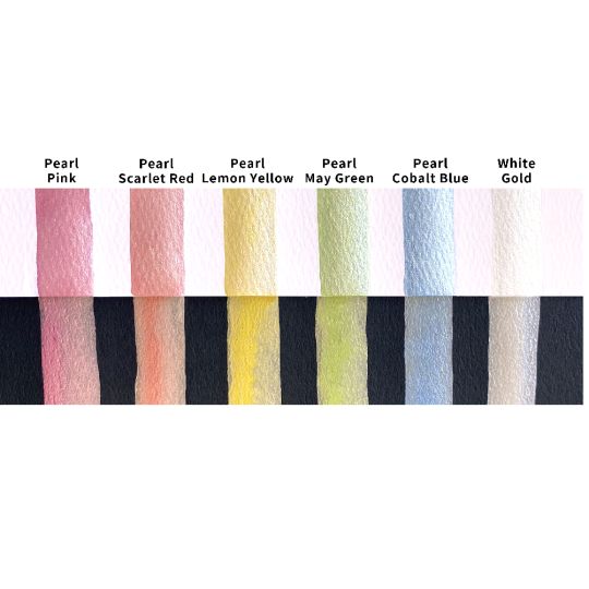 Coffret teintes perlées 6 godets japonais aquarelle Gansai Tambi Kuretake