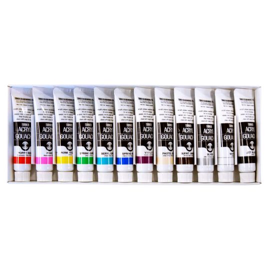 Coffret 12 Tubes 11 ml acryl-gouache Yusuke Nakamura N°2 en carton Turner 