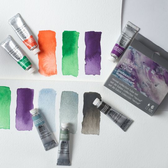 Coffret Revival 6 tubes 5ml aquarelle en carton Winsor & Newton