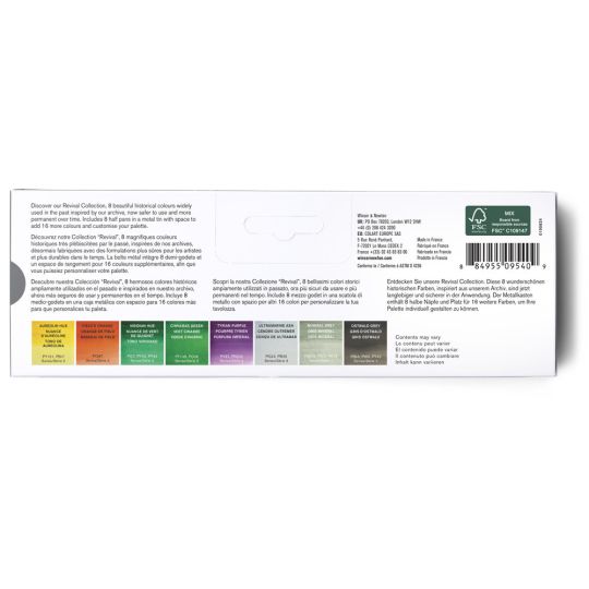 Boîte métal  Revival 8 ½ godets + 16 vides Winsor & Newton