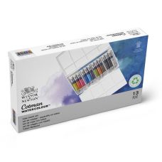 Boîte 12 tubes 8ml aquarelle pinceau en plastique Cotman W&N