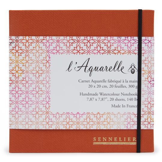 Carnet aquarelle entoilé spiralé 20x20 300g 20f Sennelier