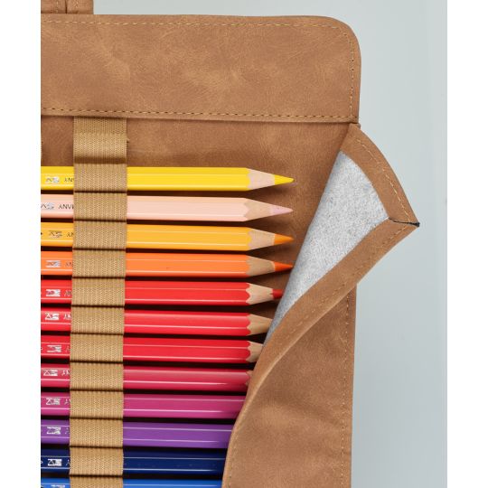 Etui vide en rouleau pour crayons en simili cuir Faber-Castell