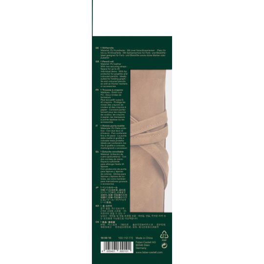 Etui vide en rouleau pour crayons en simili cuir Faber-Castell