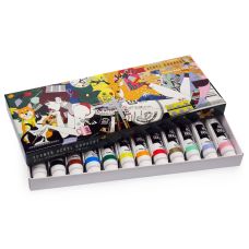 Coffret 12 Tubes 11 ml acryl-gouache Yusuke Nakamura N°1 en carton Turner 