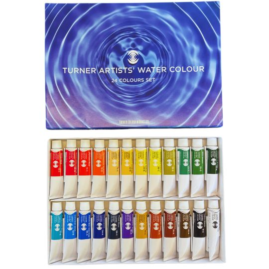 Coffret 24 Tubes 15ml aquarelles extra-fines en carton Turner *