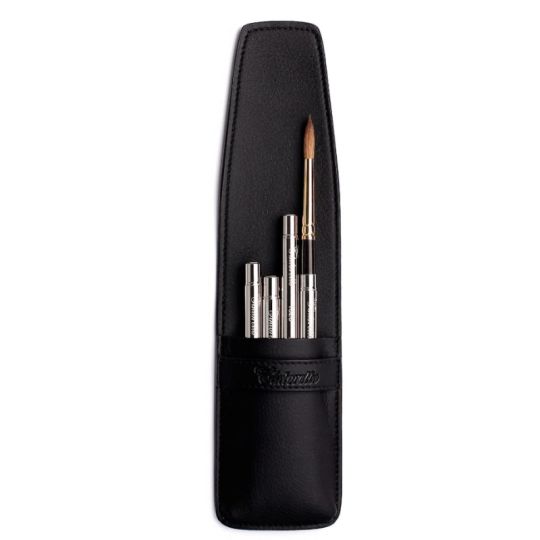 Étui de poche en faux cuir pour 4 pinceaux de voyage Tintoretto
