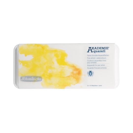 Boîte plastique 9 ½ godets + 9 vides Akademie Aquarell Schmincke