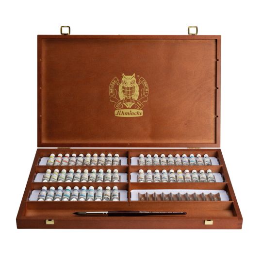 Coffret 50 tubes 5ml super-granuleuse + pinceau Da Vinci Horadam en bois Schmincke