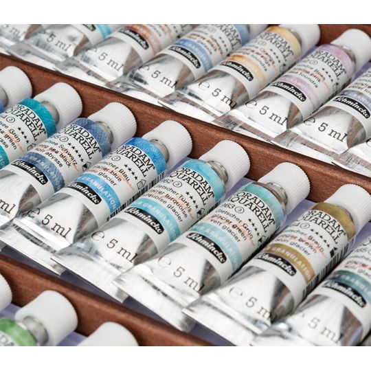 Coffret 50 tubes 5ml super-granuleuse + pinceau Da Vinci Horadam en bois Schmincke