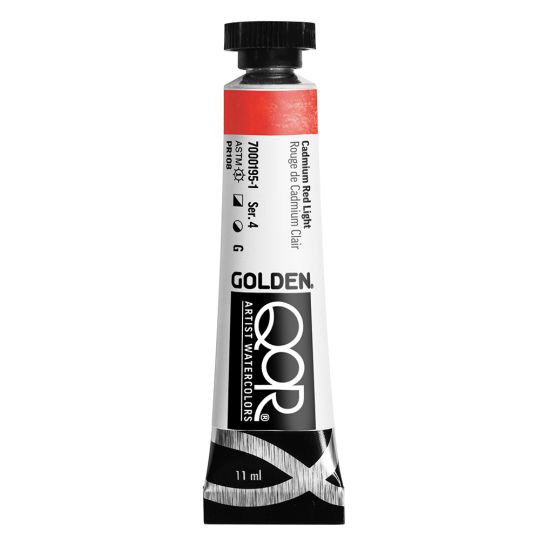 Rouge de Cadmium clair  Aquarelle Tube 11ml QoR