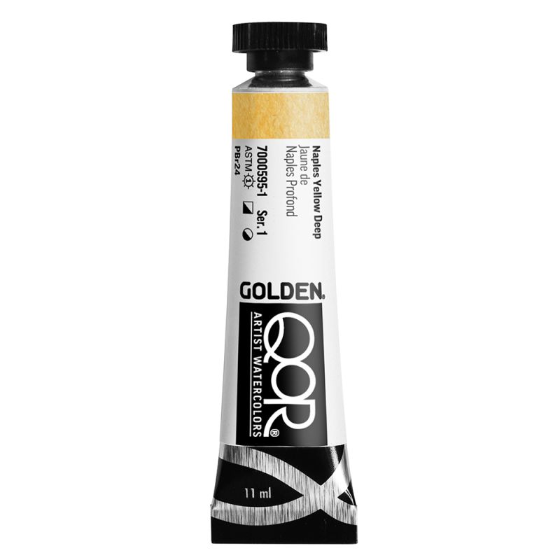 Jaune de Naples profond - aquarelle Artist Tube 11ml QoR