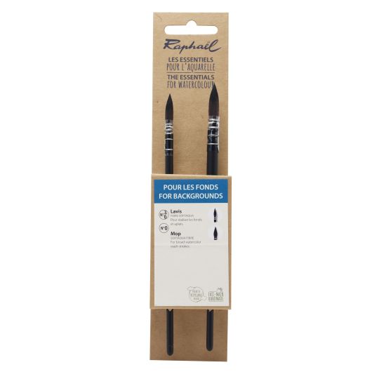 Set les essentiels pour les fonds 2 pinceaux aquarelle Raphaël *