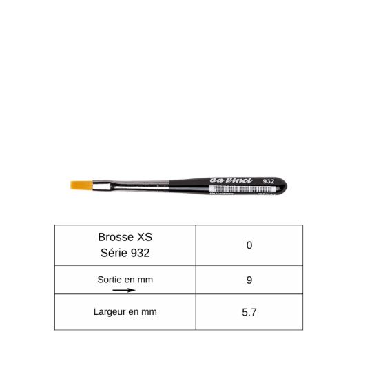 Pinceau de poche brosse plat XS série 932 Da Vinci n°0