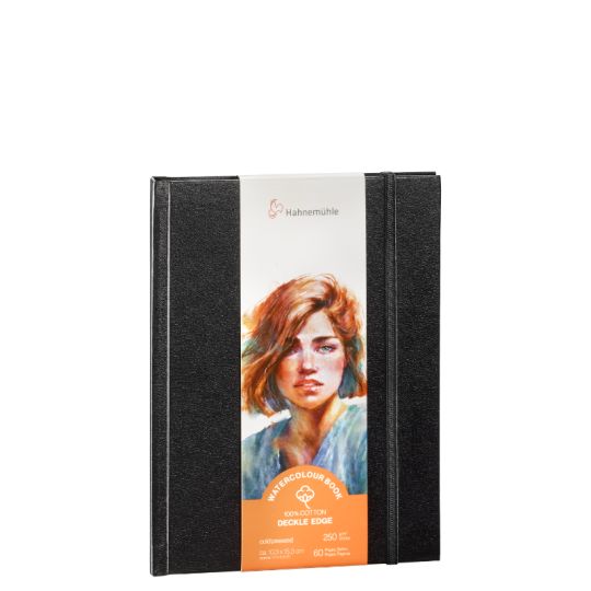 Carnet frangé watercolour book deckle edge Hahnemühle 10,3 x 15,3 Portrait  250g 30f grain fin