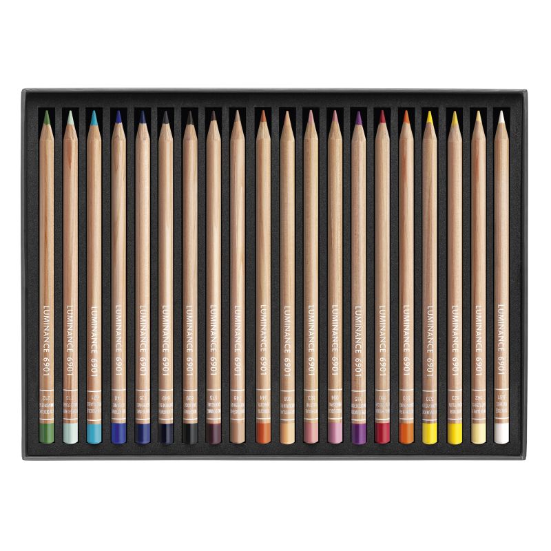 Coffret portrait 20 crayons permanents Luminance 6901 en carton Caran d'Ache