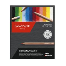 Coffret 12 crayons permanents Luminance 6901 en carton Caran d'Ache