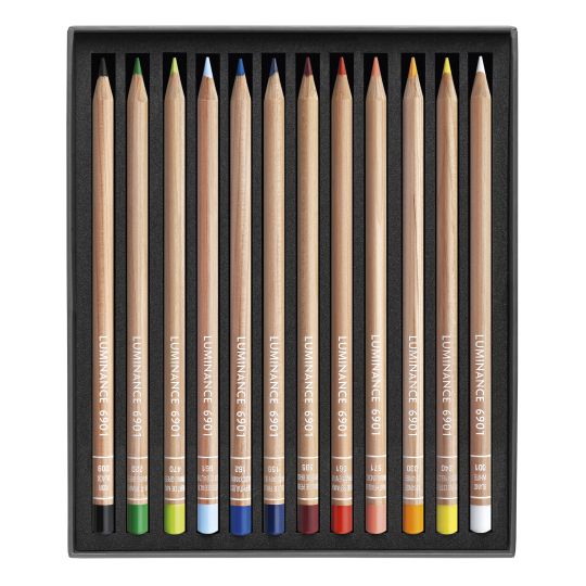 Coffret 12 crayons permanents Luminance 6901 en carton Caran d'Ache