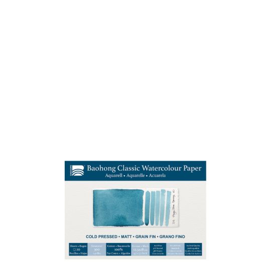 Bloc aquarelle Classic Baohong 12.5x18 300g 20f grain fin