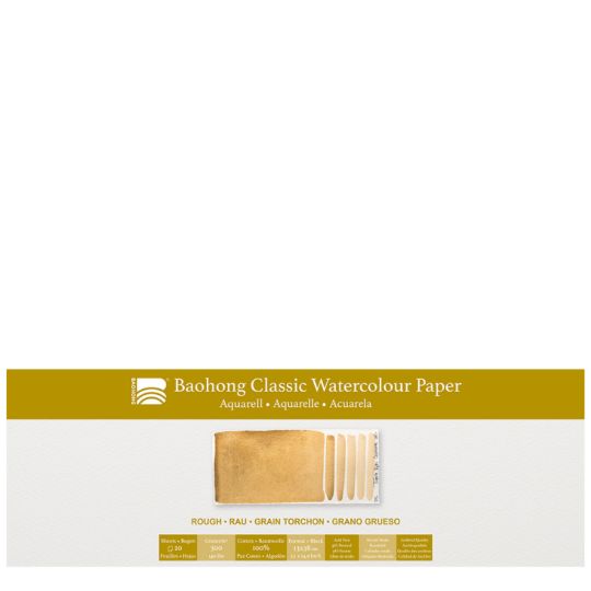 Bloc aquarelle Classic Baohong 13x38 300g 20f grain torchon