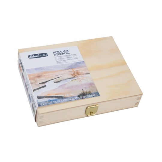 Coffret Toundra 5 tubes 15ml aquarelle super-granuleuses Horadam en bois Schmincke