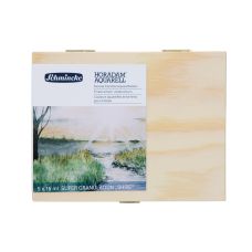 Coffret Plaine 5 tubes 15ml aquarelle super-granuleuses Horadam en bois Schmincke