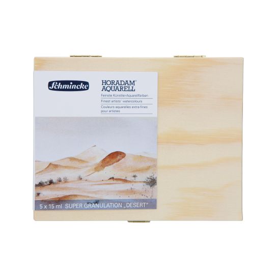 Coffret Désert 5 tubes 15ml aquarelle super-granuleuses Horadam en bois Schmincke