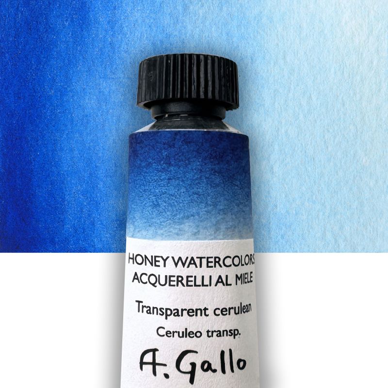 Bleu céruléum transparent - Aquarelle Tube 10 ml Gallo