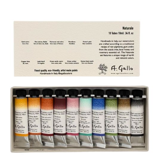 Coffret "Naturale" 10 tubes 10ml aquarelles en carton A. Gallo