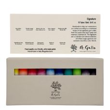 Coffret "Signature" 10 tubes 10ml aquarelles en carton A. Gallo