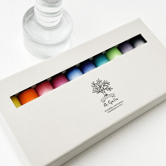 Coffret "Signature" 10 tubes 10ml aquarelles en carton A. Gallo