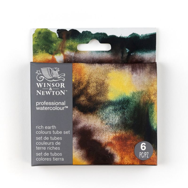 Coffret Terre Riches 6 tubes 5ml aquarelle en carton Winsor & Newton
