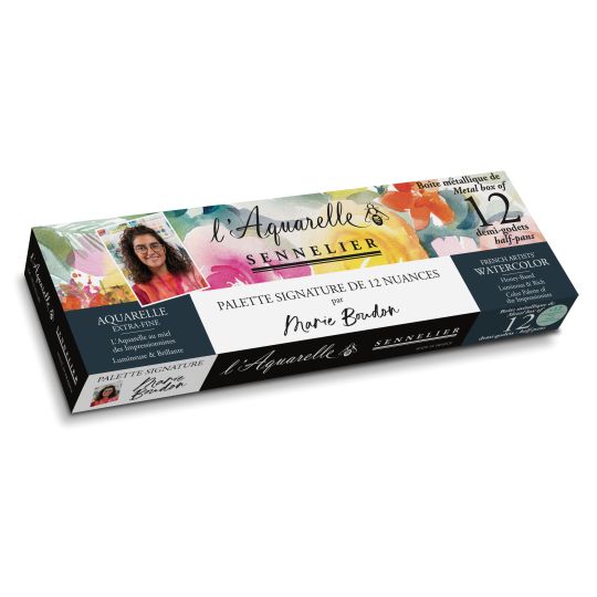 Palette signature Marie Boudon 12 ½ godets aquarelle extra-fine Sennelier