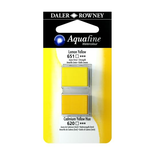 Jaune citron et Jaune de Cadmium (Imit) - ½ godets Aquafine Daler Rowney