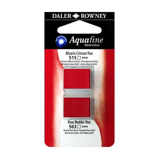 Cramoisi d'Alizarine (Imit) et Garance Rose (Imit) - ½ godets Aquafine Daler Rowney