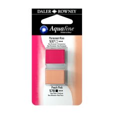 Rose permanent et Rose pêche - ½ godets Aquafine Daler Rowney