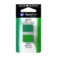 Vert Véronèse (Imit) et Vert feuille - ½ godets Aquafine Daler Rowney