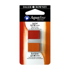 Rouge clair et Terre de Sienne Brûlée - ½ godets Aquafine Daler Rowney