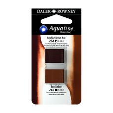 Marron Van Dyck (Imit) et Terre d'Ombre Naturelle - ½ godets Aquafine Daler Rowney